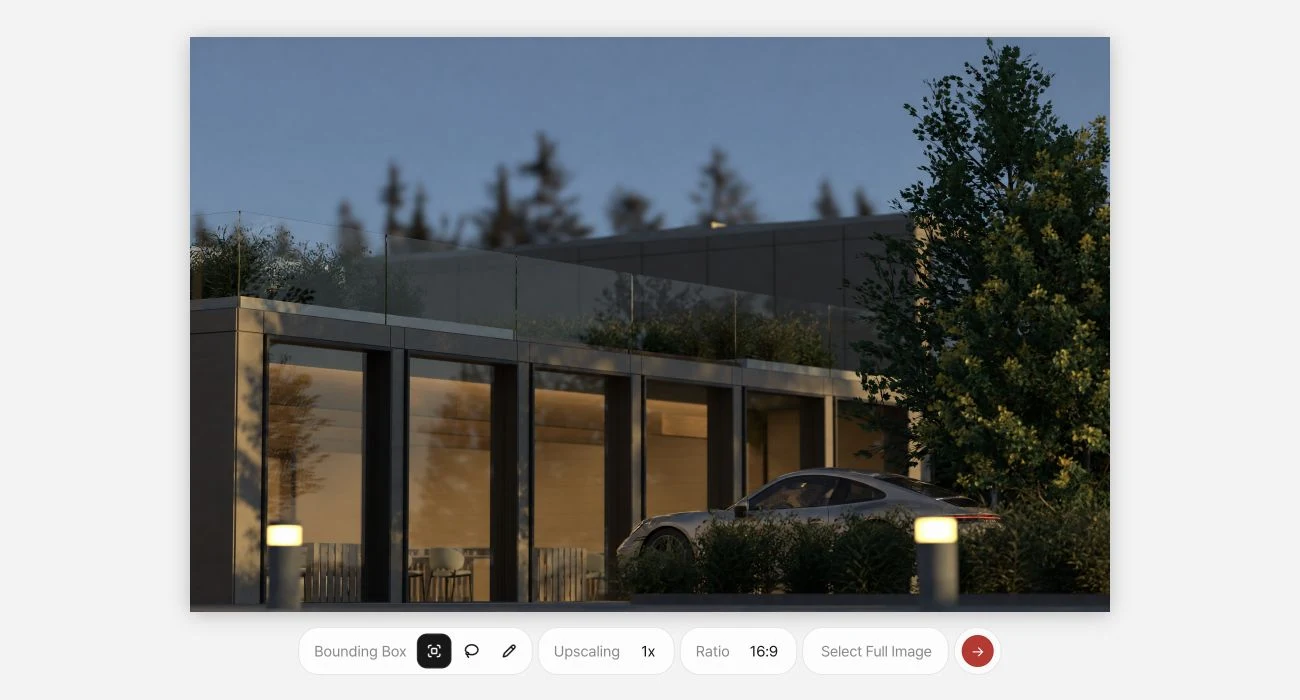 Desktop image editor with its initial source image and editing toolbar